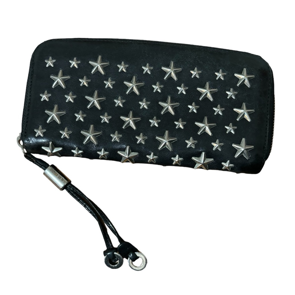 Jimmy Choo Star Studded Leather Zippy Wallet